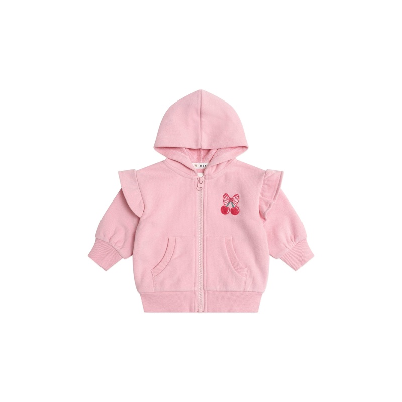 Huxbaby - Zip Up Frill Hoodie Apricot - HB3368S25