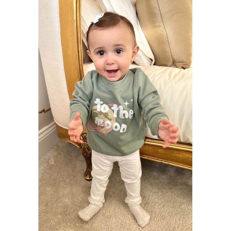 Baby Sage to the moon printed sweater