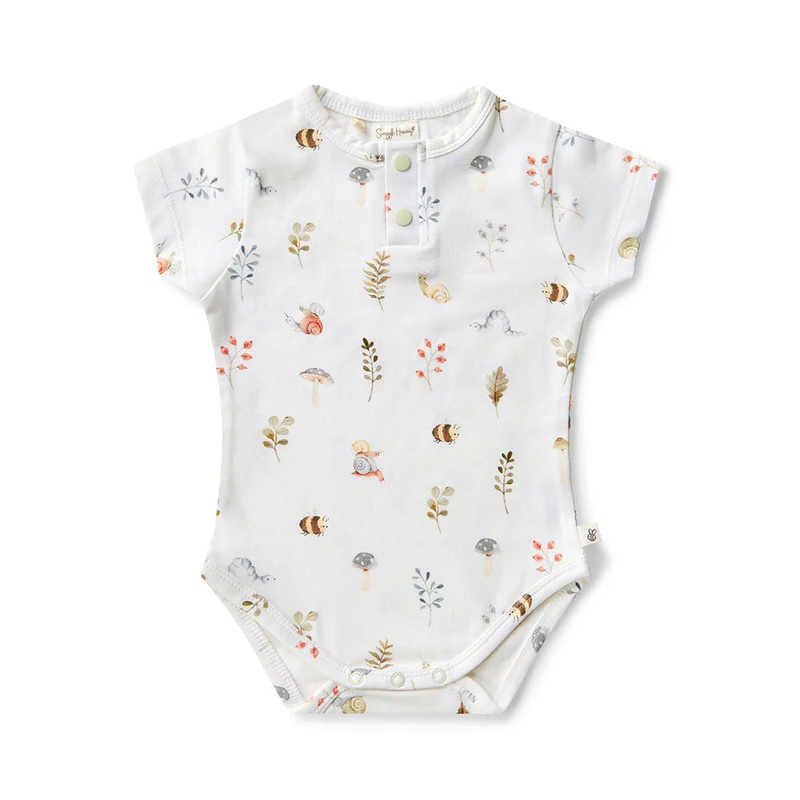 Snuggle Hunny - Organic Short Sleeve Bodysuit | Garden Friends