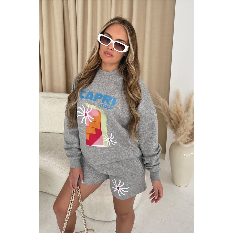 Capri Italy Grey PREMIUM loungewear set