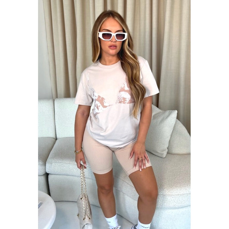 Bra stone Print T-shirt