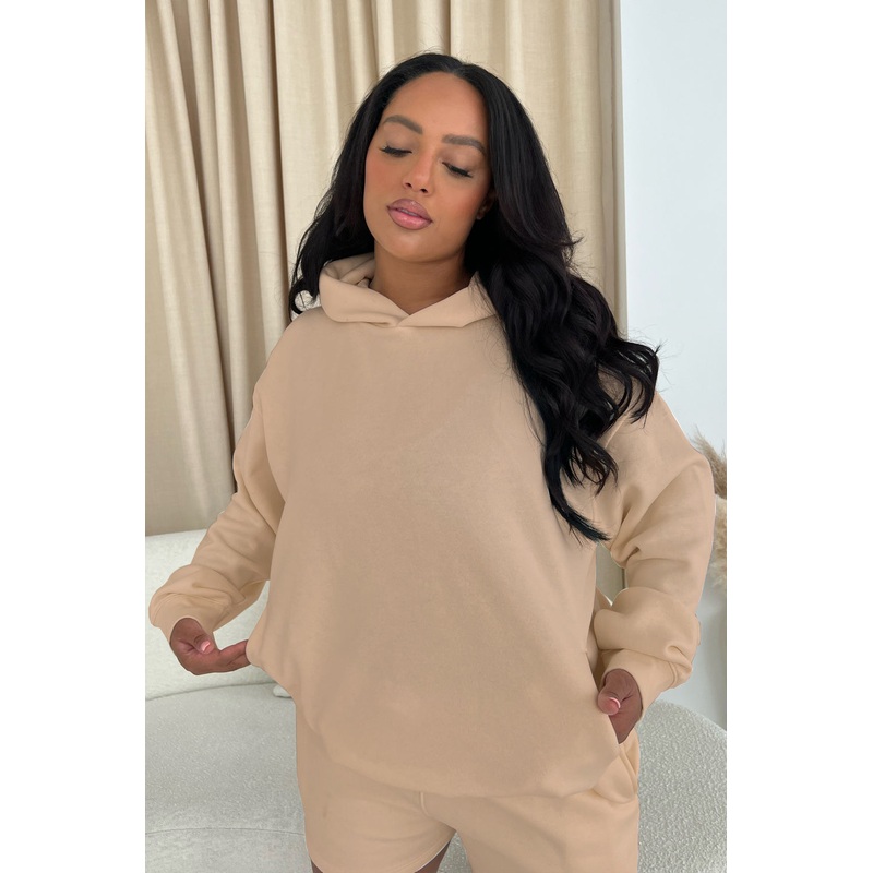 Glamify basics stone relaxed hoodie