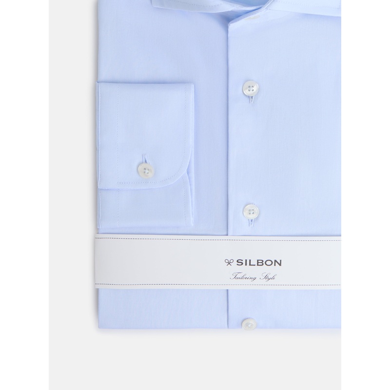 Light blue dress shirt with single cuff