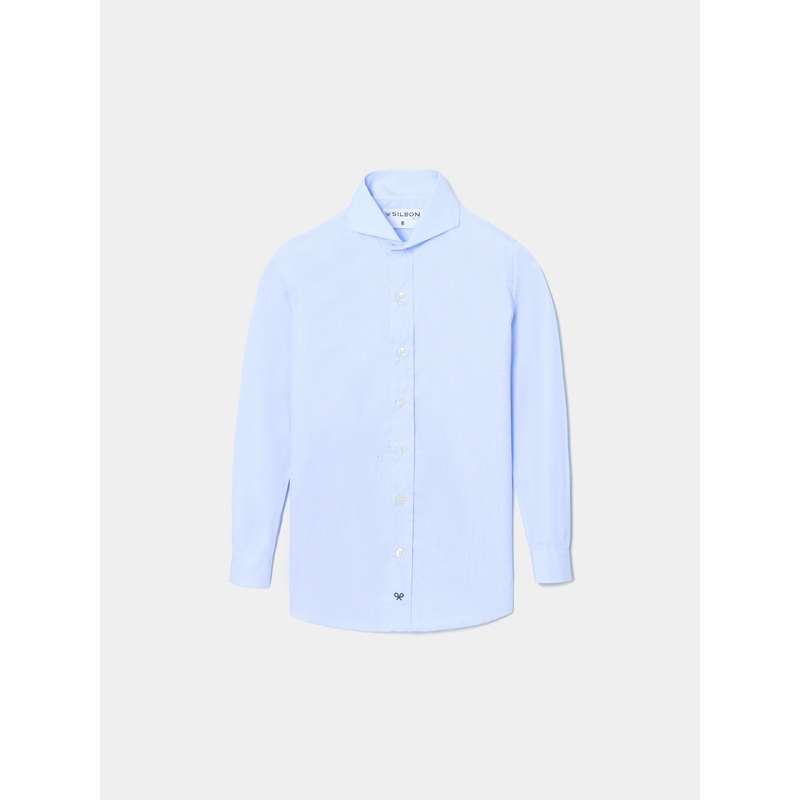 Light blue single cuff kids dress shirt