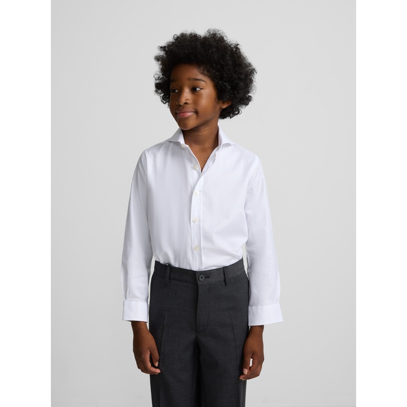 White single cuff kids dress shirt