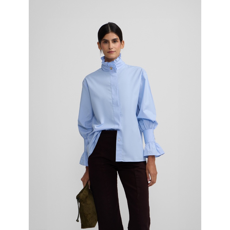 Light blue cuff detail shirt