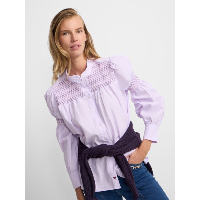Mauve gathered shirt