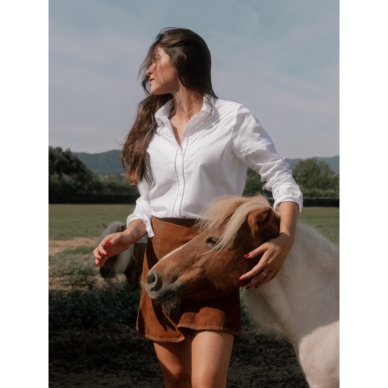 White drawstring shirt