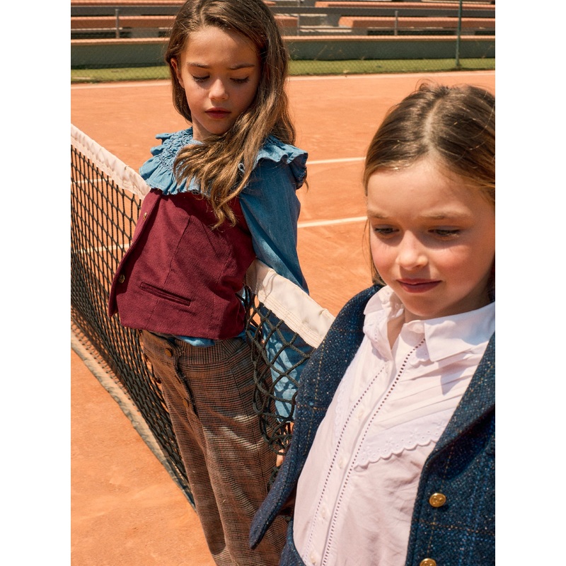 White embroidered girl shirt
