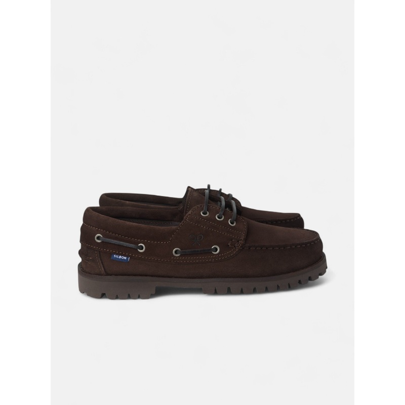 Brown suede nautical shoe