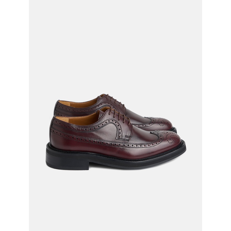 Classic burgundy perforated leather shoe