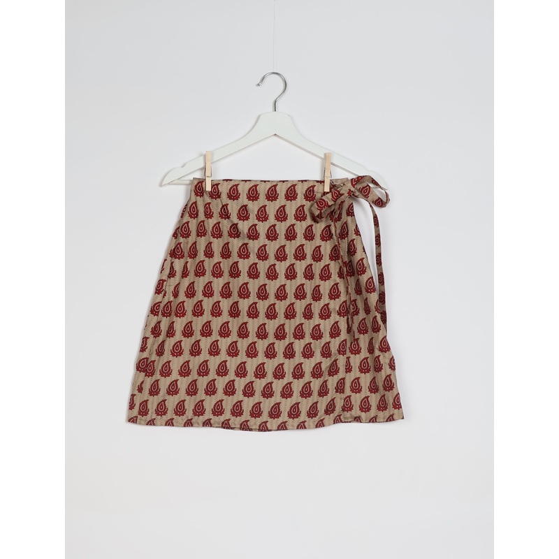 Wraparound Skirt - Beige Paisley