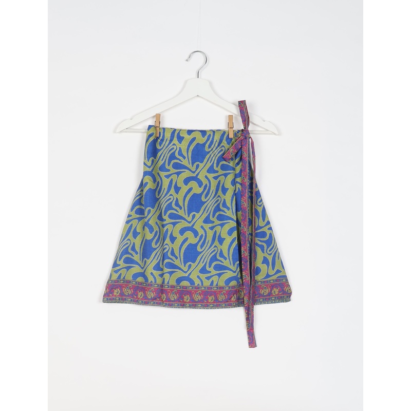 Wraparound Skirt - Blue Abstract