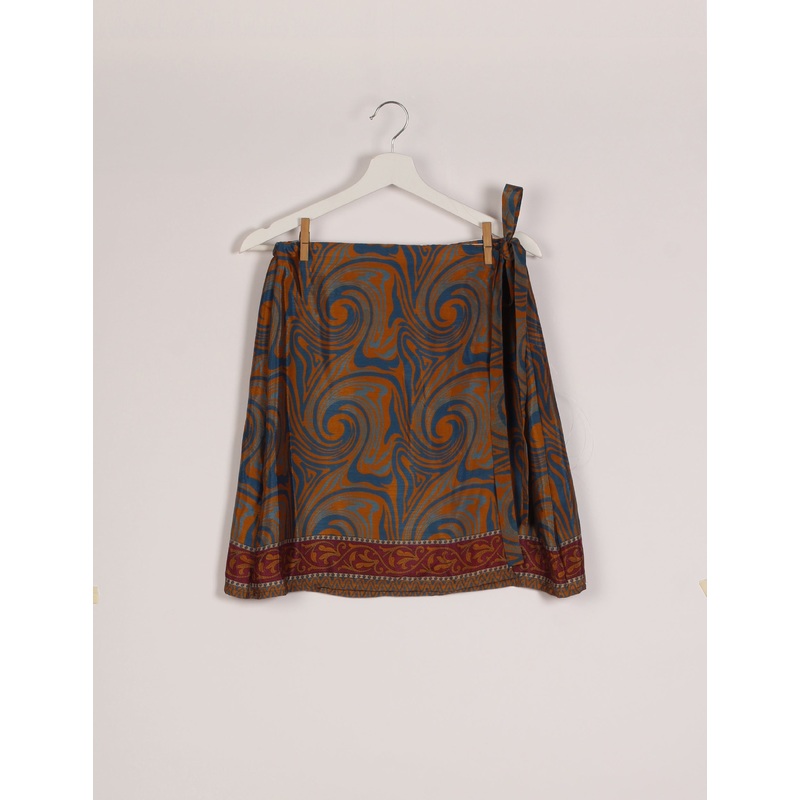 Wraparound Skirt - Brown Abstract