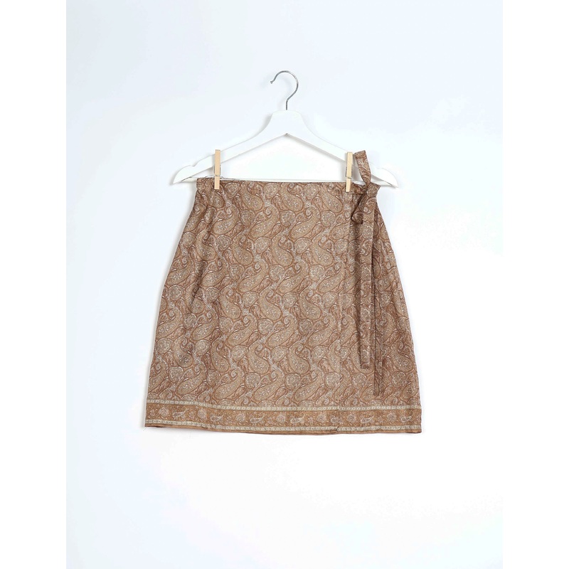 Wraparound Skirt - Brown Paisley