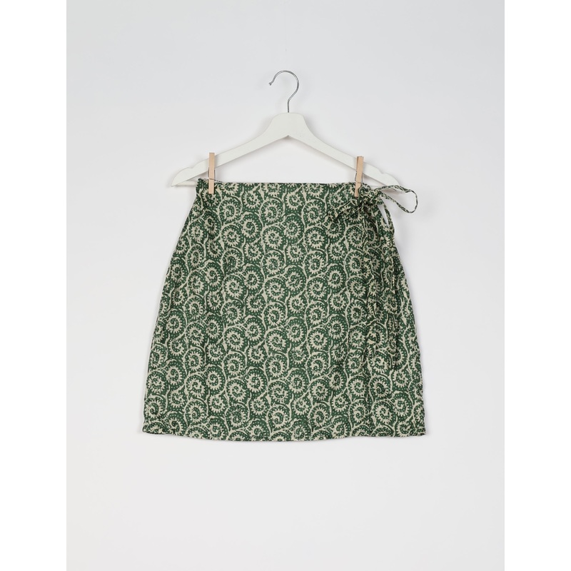 Wraparound Skirt - Green Abstract