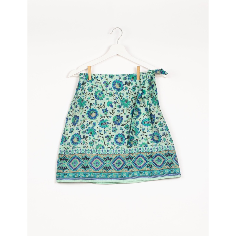 Wraparound Skirt - Green Floral