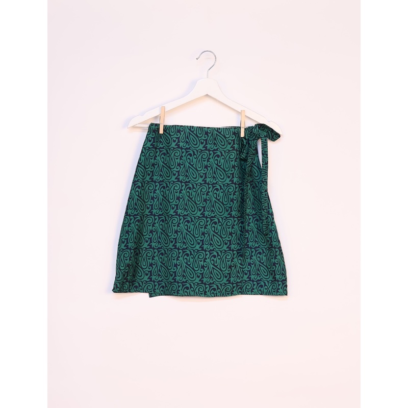 Wraparound Skirt - Green Paisley