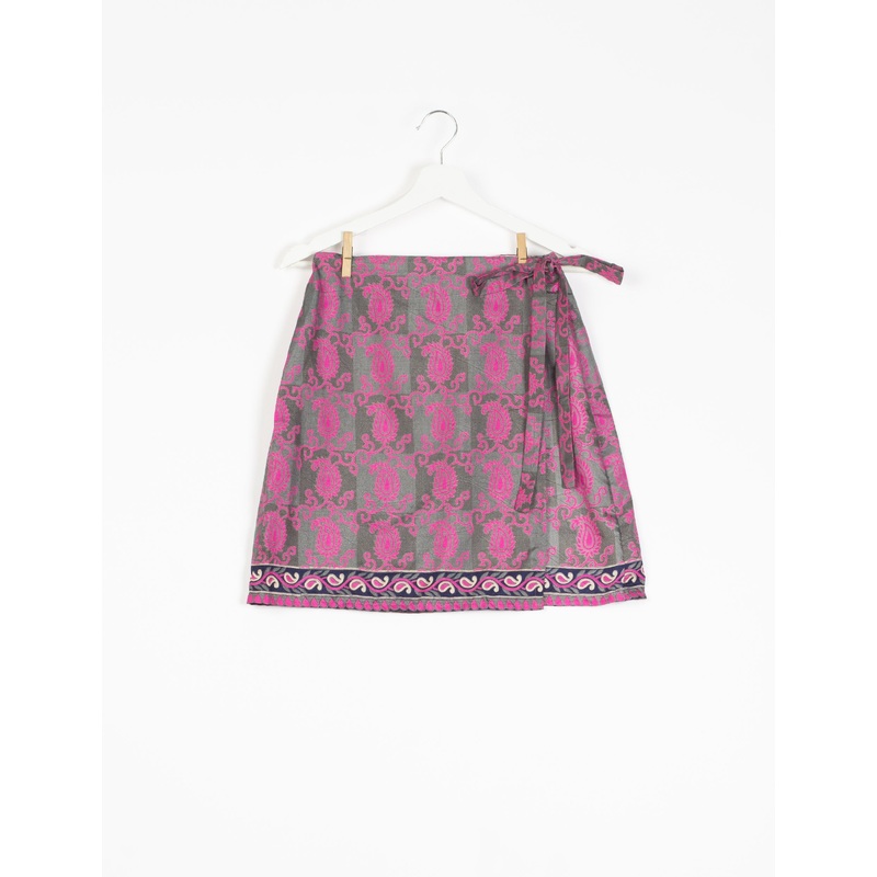 Wraparound Skirt - Grey Floral
