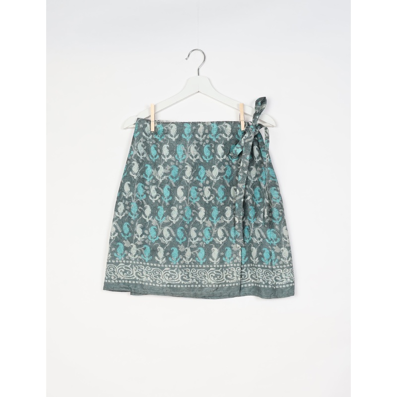 Wraparound Skirt - Grey Paisley