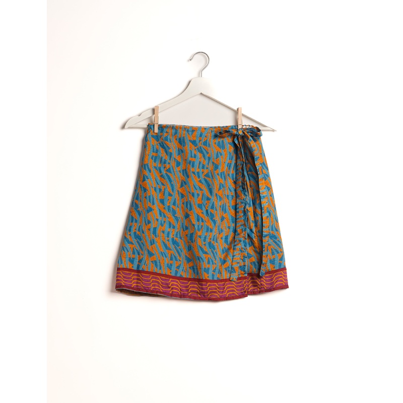Wraparound Skirt - Orange Abstract