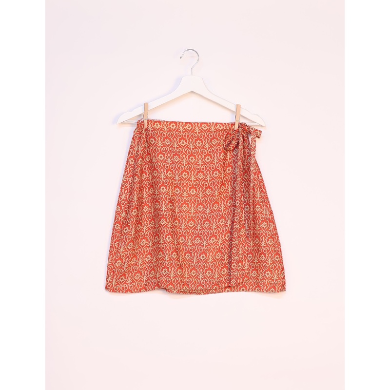 Wraparound Skirt - Orange Tropical