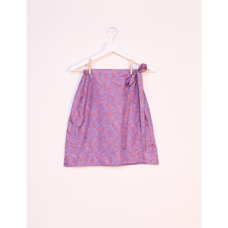 Wraparound Skirt - Purple Tropical
