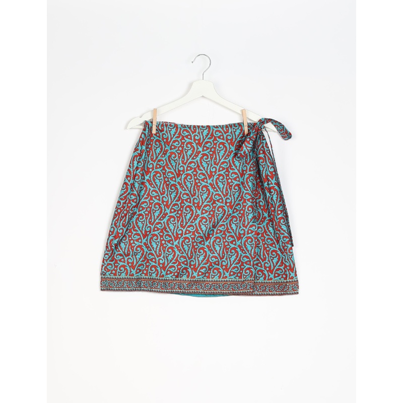 Wraparound Skirt - Red Abstract