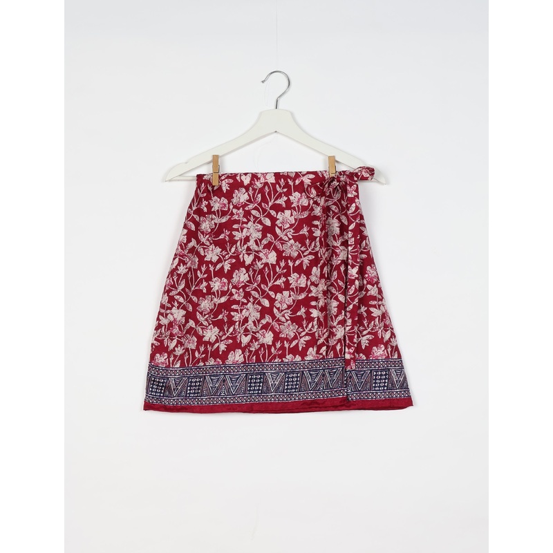 Wraparound Skirt - Red Floral