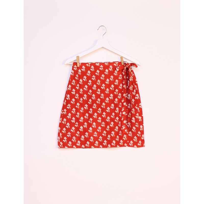 Wraparound Skirt - Red Micro Design