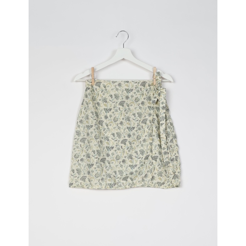 Wraparound Skirt - White Tropical