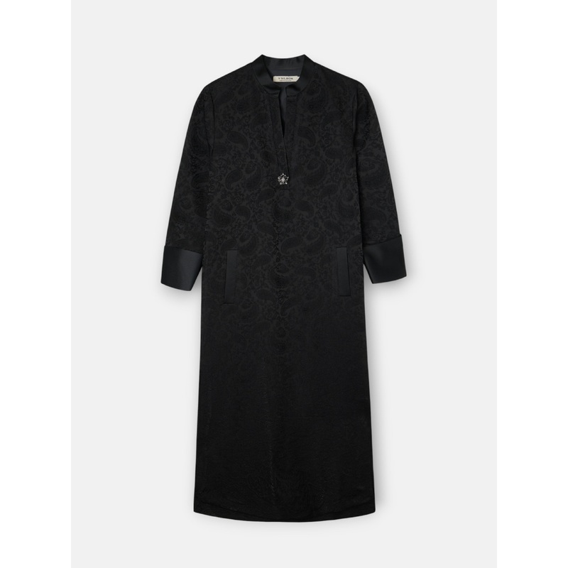 black jacquard tunic dress