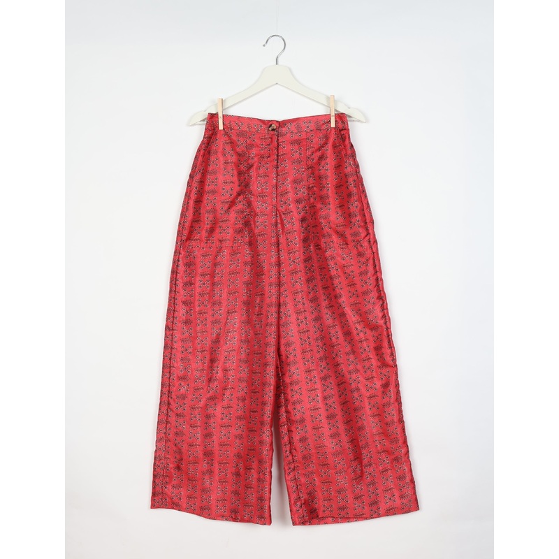 Wide Leg Patch Pocket Pants - Pink Micro Design