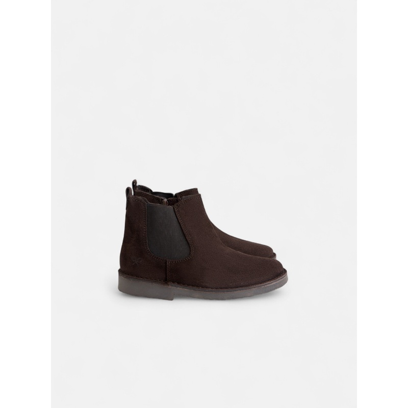 Brown suede Chelsea kids' boots