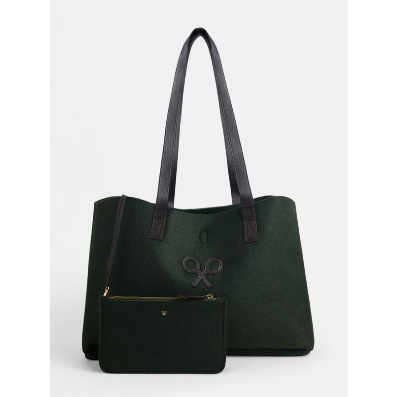 Green racket felt bag