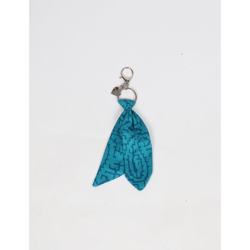 Tie Keychain - Blue Abstract