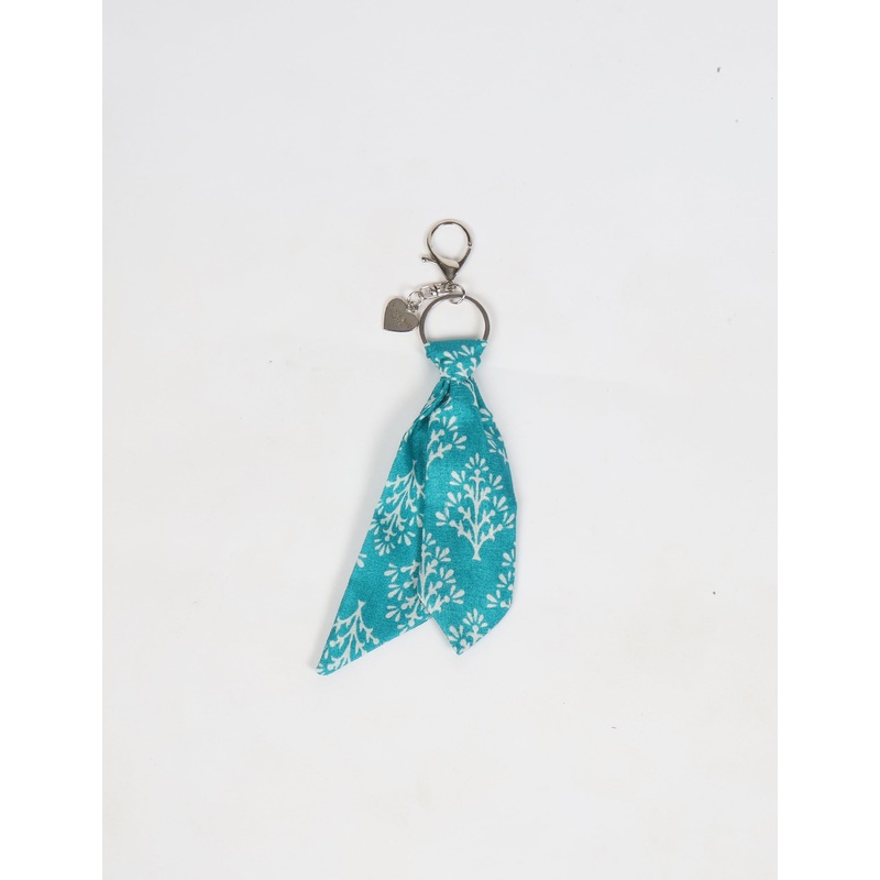 Tie Keychain - Blue Floral
