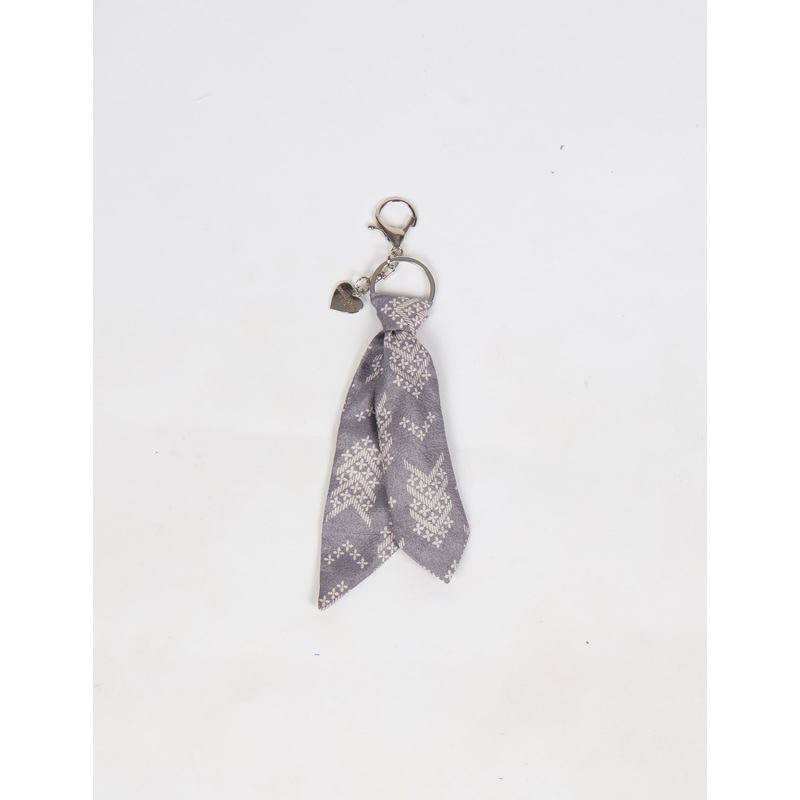 Tie Keychain - Grey Tropical