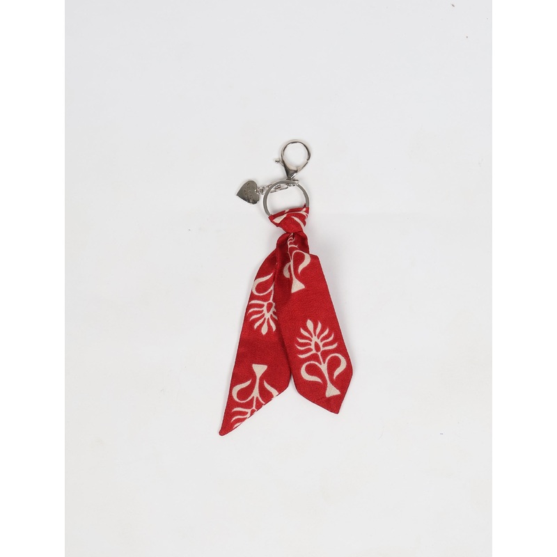 Tie Keychain - Red Floral