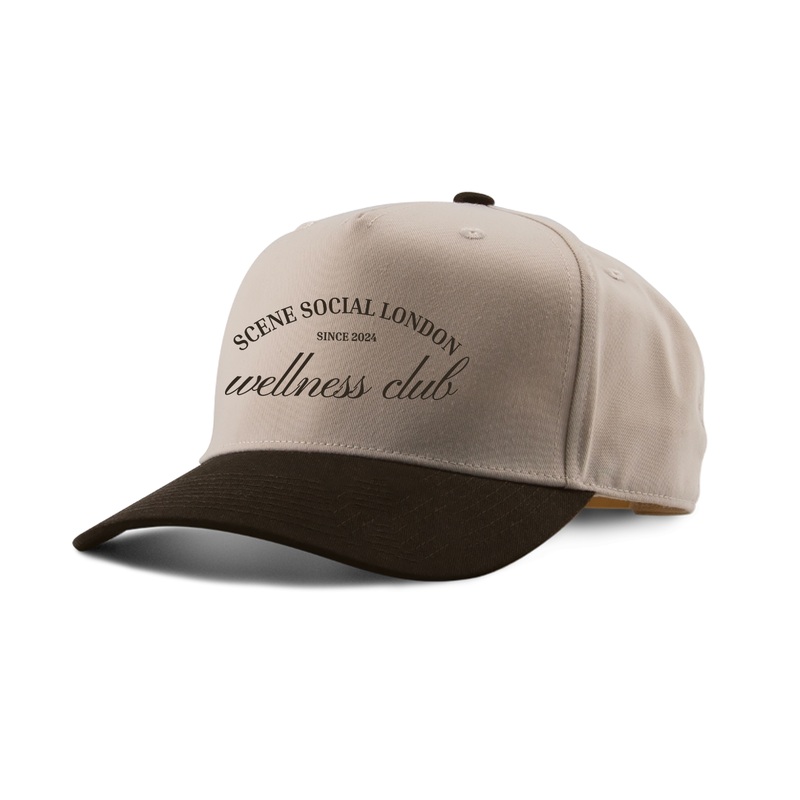 SCENE SOCIAL WELLNESS CLUB EMBROIDERED TWO-TONE PANEL CAP