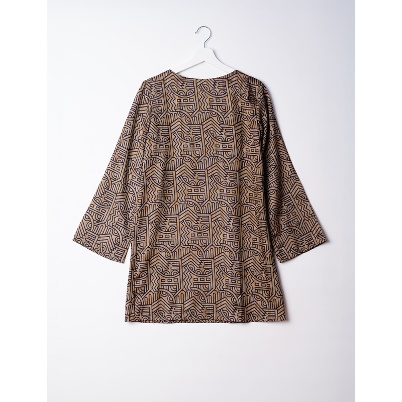 Swing Dress - Brown Geometric