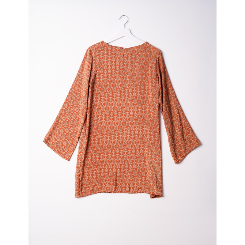 Swing Dress - Orange Geometric