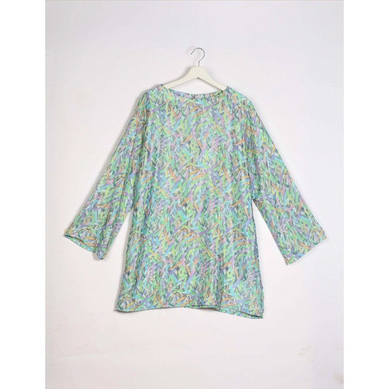 Swing Dress - White Abstract