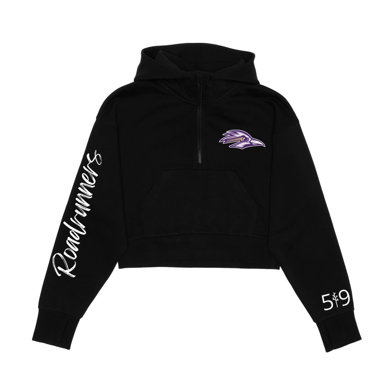 ROADRUNNERS SIGNATURE CROPPED SCUBA 1/2 ZIP HOODIE (WOMENS)