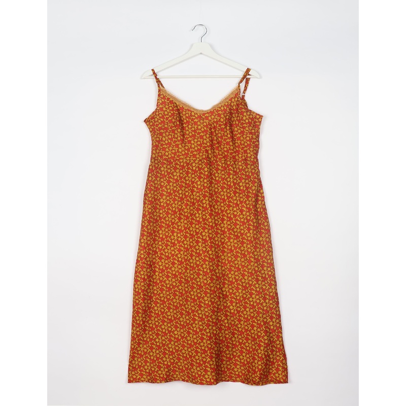 Strap Dress - Orange Micro Design