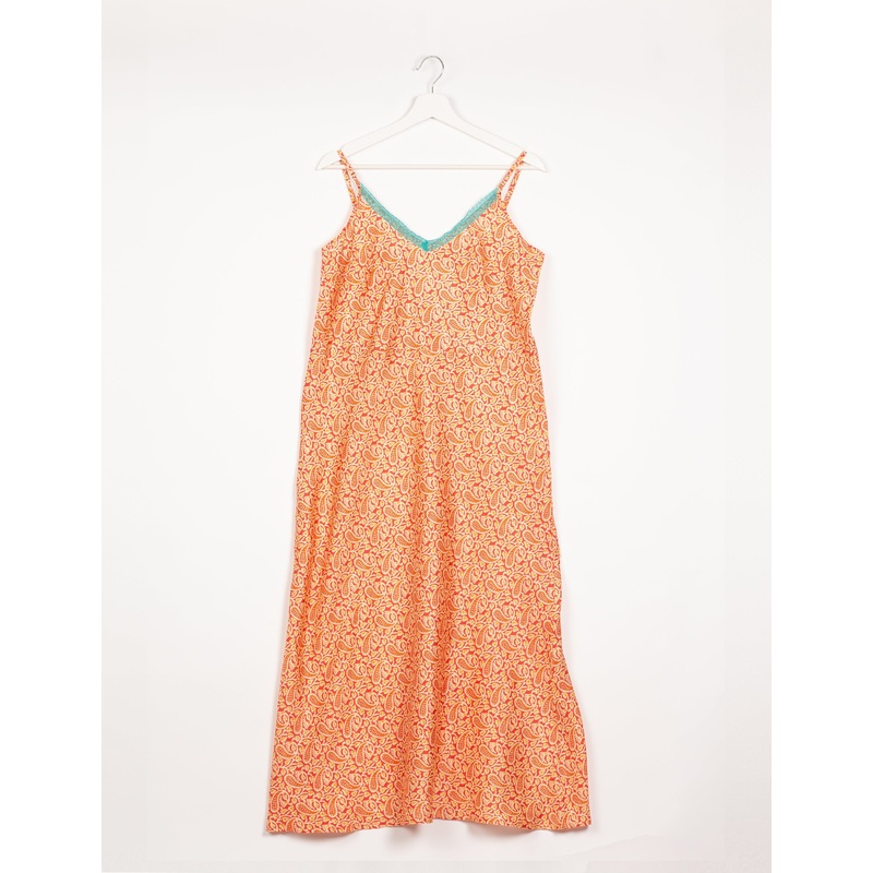 Strap Dress - Orange Paisley