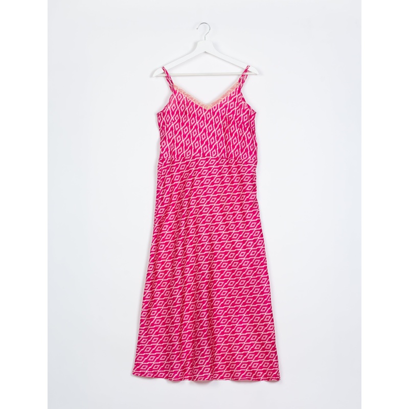 Strap Dress - Pink Geometric