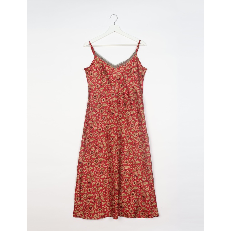 Strap Dress - Red Tropical