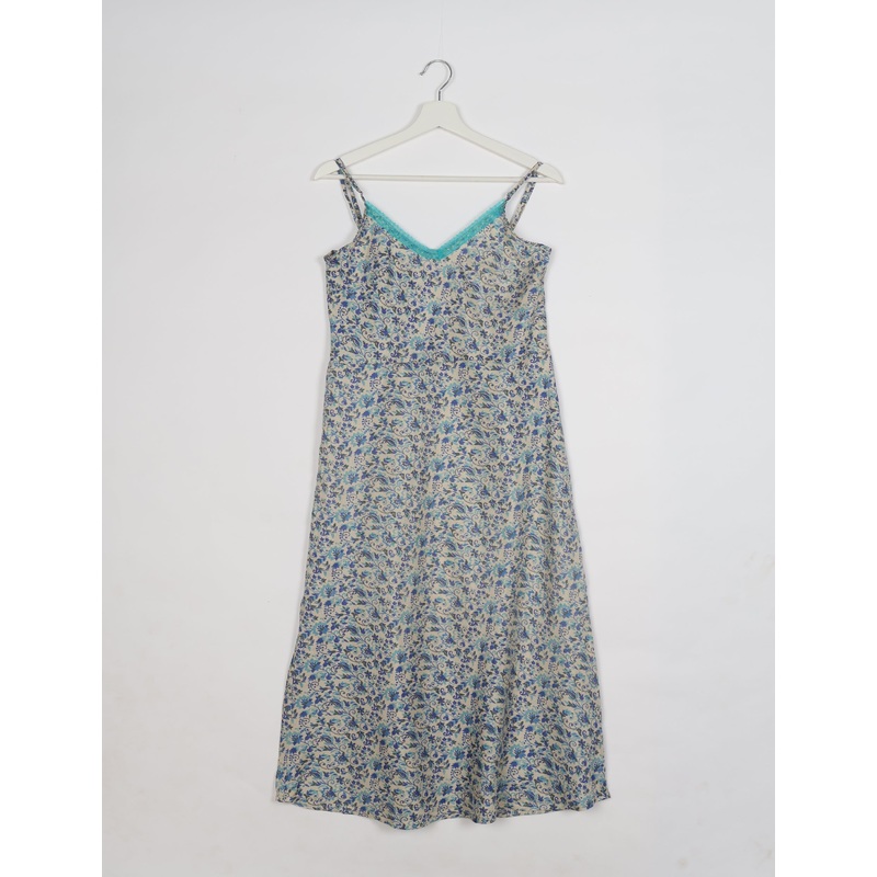 Strap Dress - White Tropical