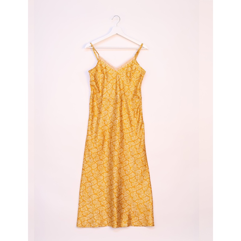 Strap Dress - Yellow Leaves